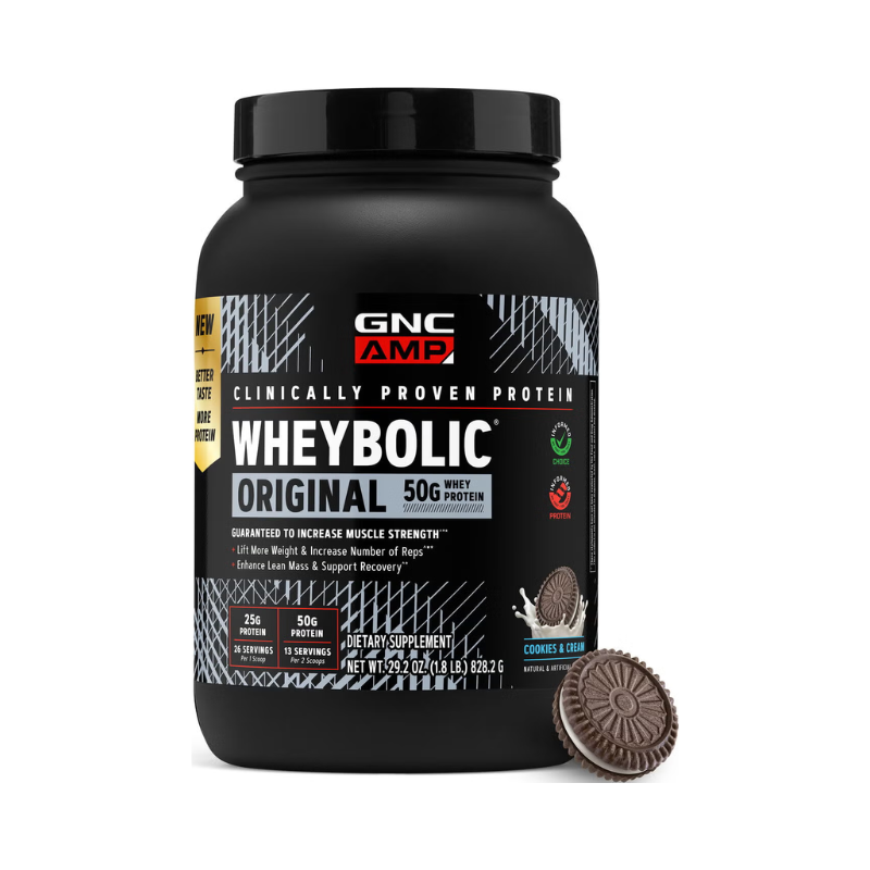 Proteina din zer GNC Amp New Wheybolic, Studiata Clinic, Cu Aroma De Biscuiti Cu Crema, 828.2 G