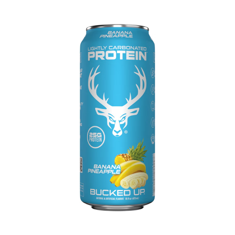 Bautura Proteica Usor Carbogazoasa cu Aroma de Banane si Ananas Bucked Up Lightly Carbonated Protein Rtd 473 Ml
