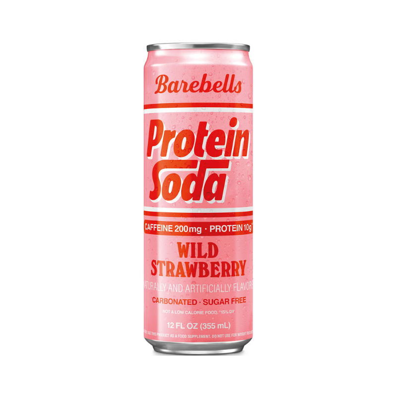 Bautura Proteica Carbogazoasa cu Aroma de Capsuni Barebells Protein Soda With Strawberry Flavor 355 Ml
