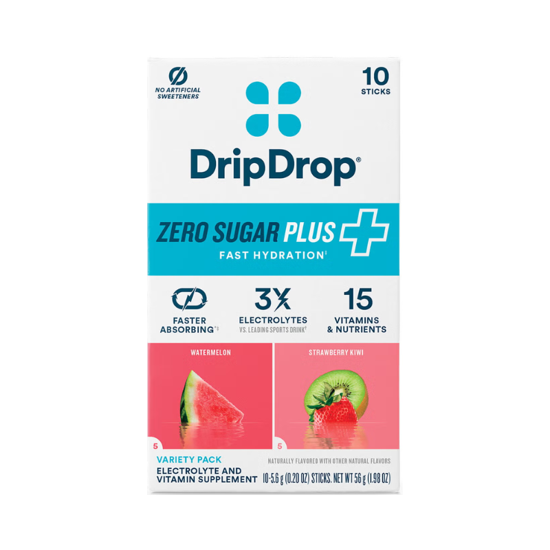 Variety Pack Dripdrop Zero Sugar Plus+ Electrolyte Drink Mix Electroliti fara Zahar cu Absorbtie Rapida cu Diferite Arome, 56g