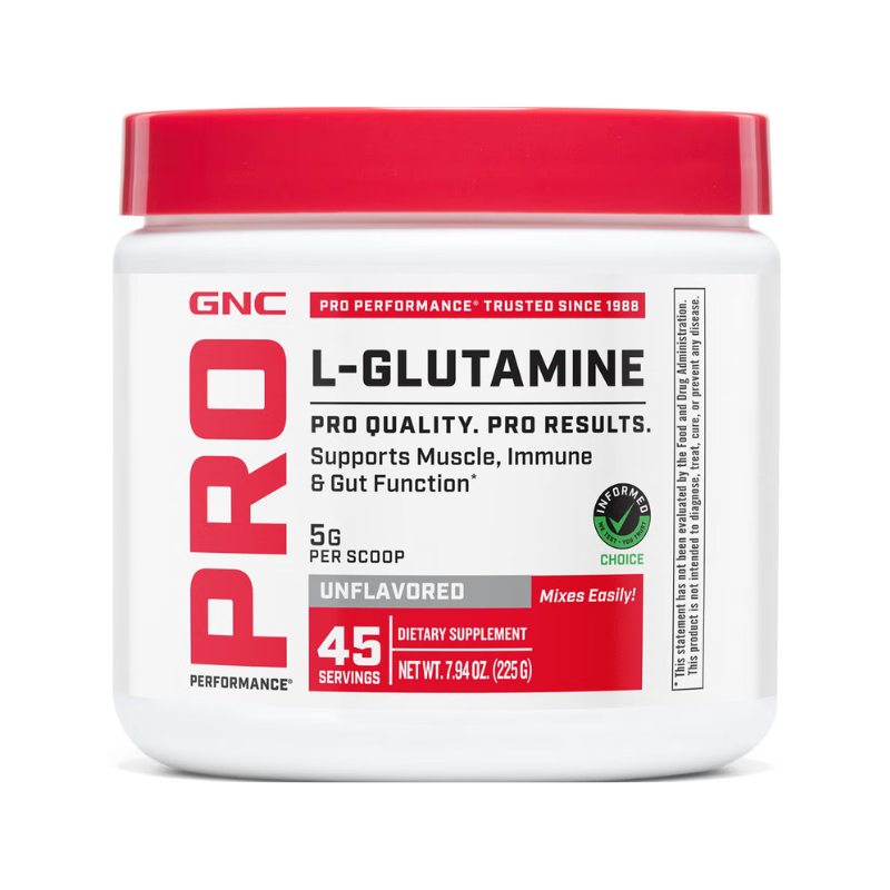 L-glutamina micronizata GNC Pro Performance Micronized L-Glutamine 5000 Mg, Pudra Fara Aroma, 225 G