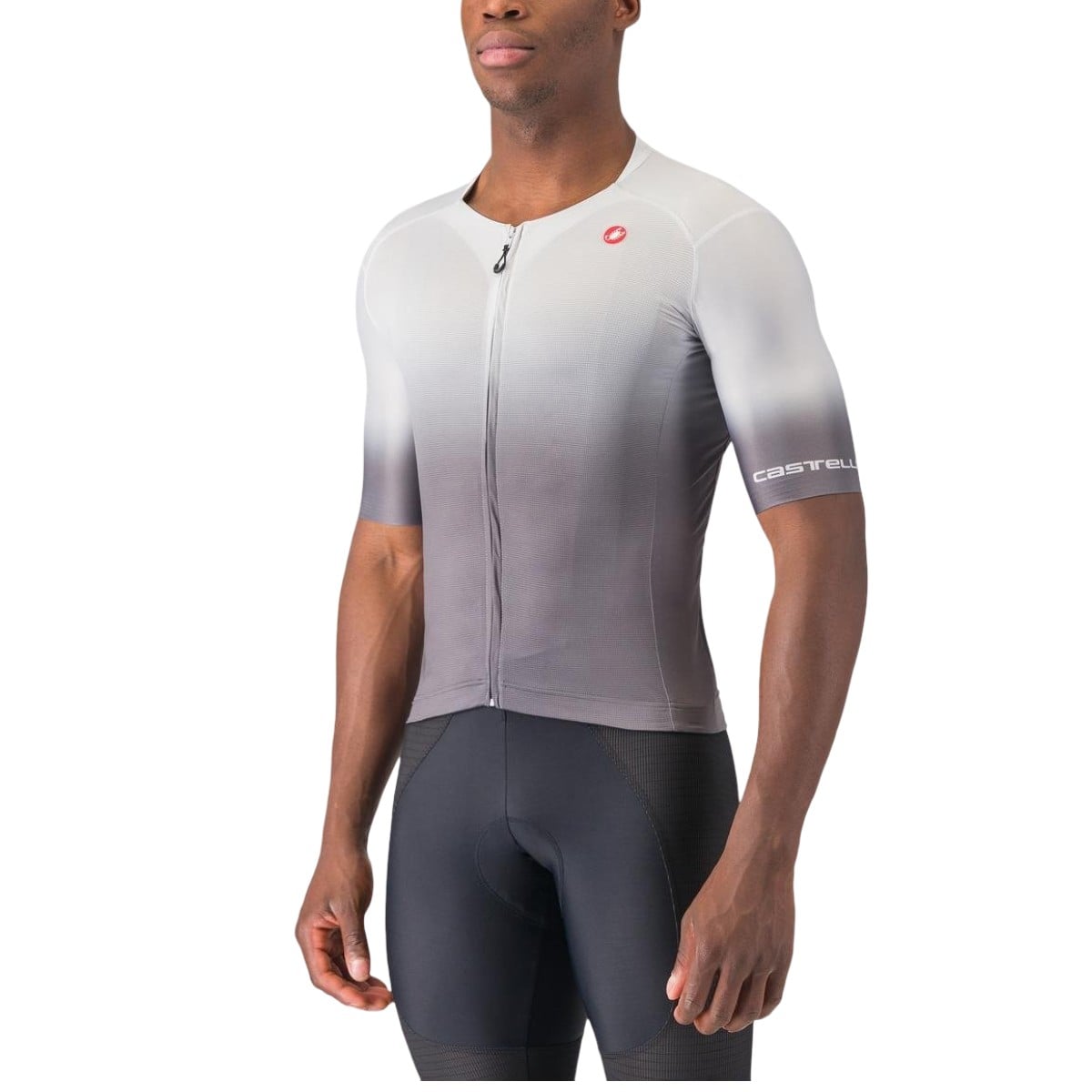 Tricou ciclism barbati Castelli UPF-Gri/Alb-M