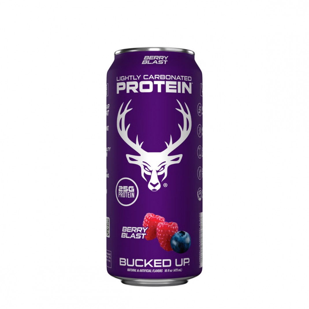 Bautura Proteica Usor Carbogazoasa cu Aroma Berry Blast Bucked Up Lightly Carbonated Protein Rtd 473 Ml