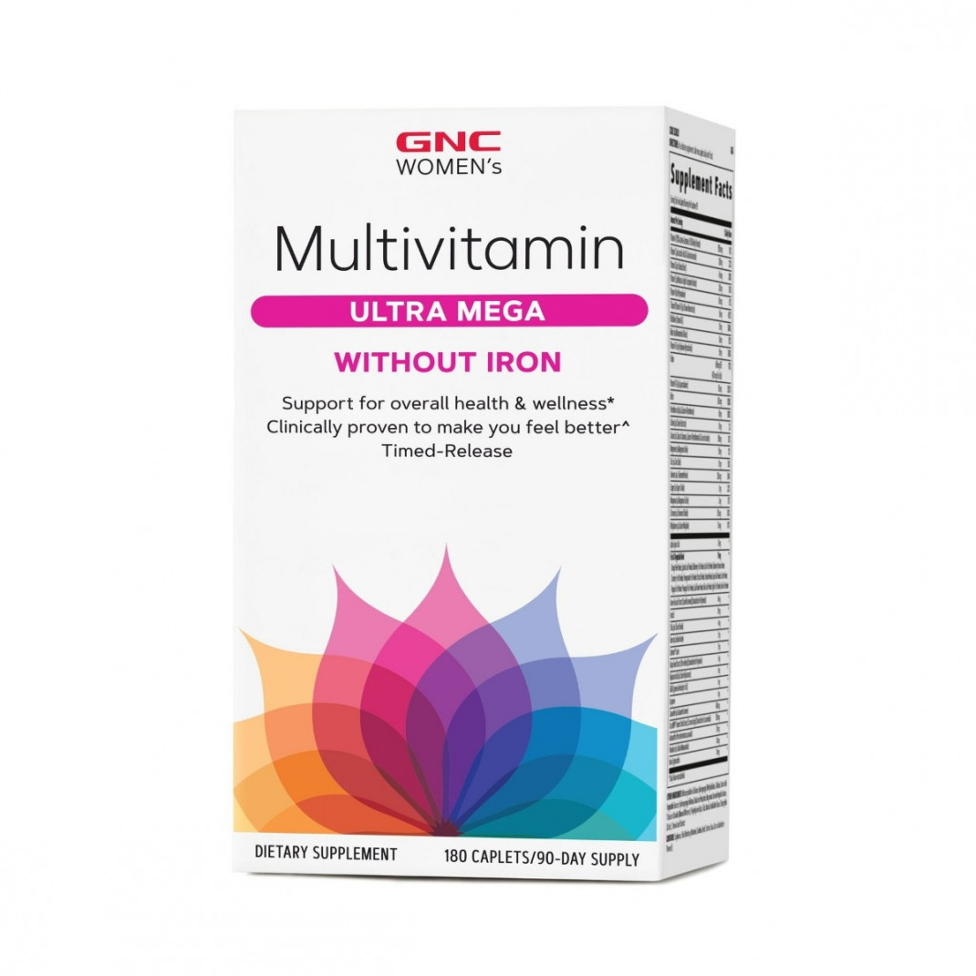 Complex de multivitamine pentru femei GNC Ultra Mega, Fara Fier, 180 tb