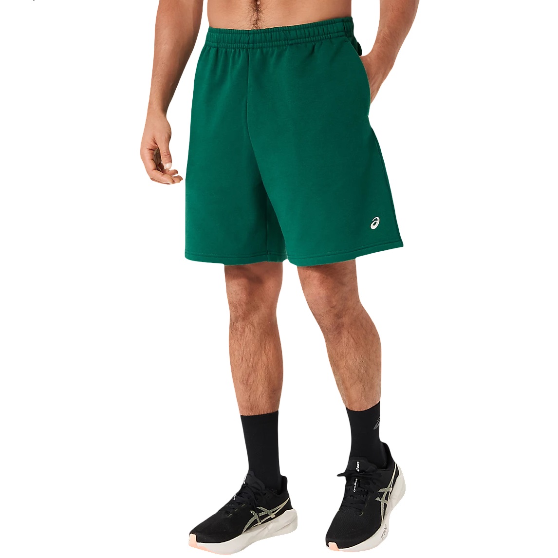Pantaloni scurti barbati Asics Fleece Relaxed 7IN FW 2026-Verde-S