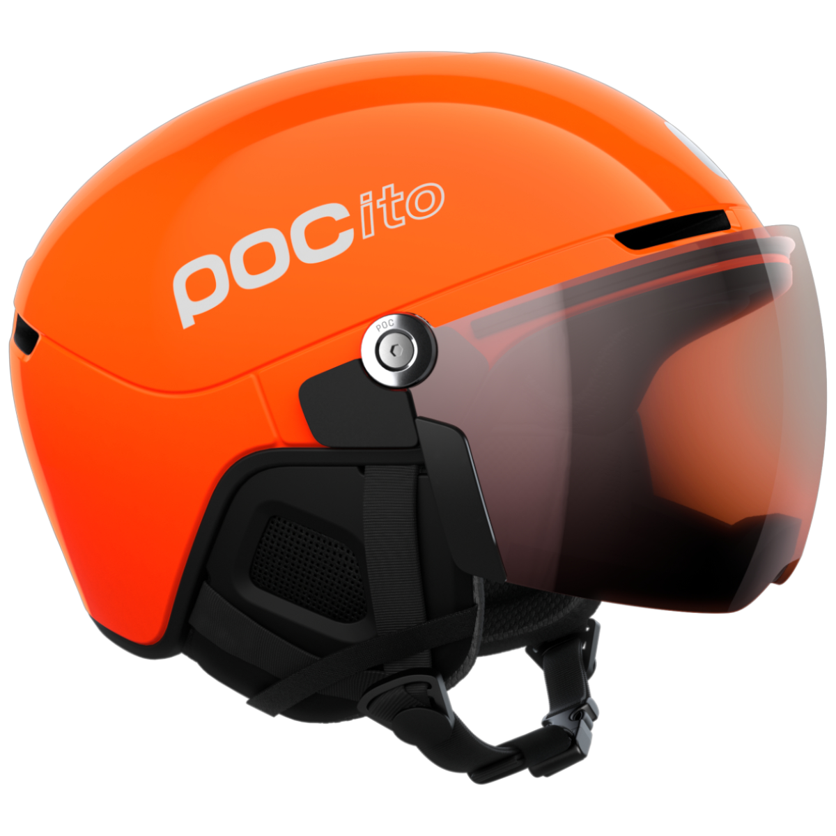 Casca schi copii Poc POCito Obex Visor-Portocaliu-51-54 cm