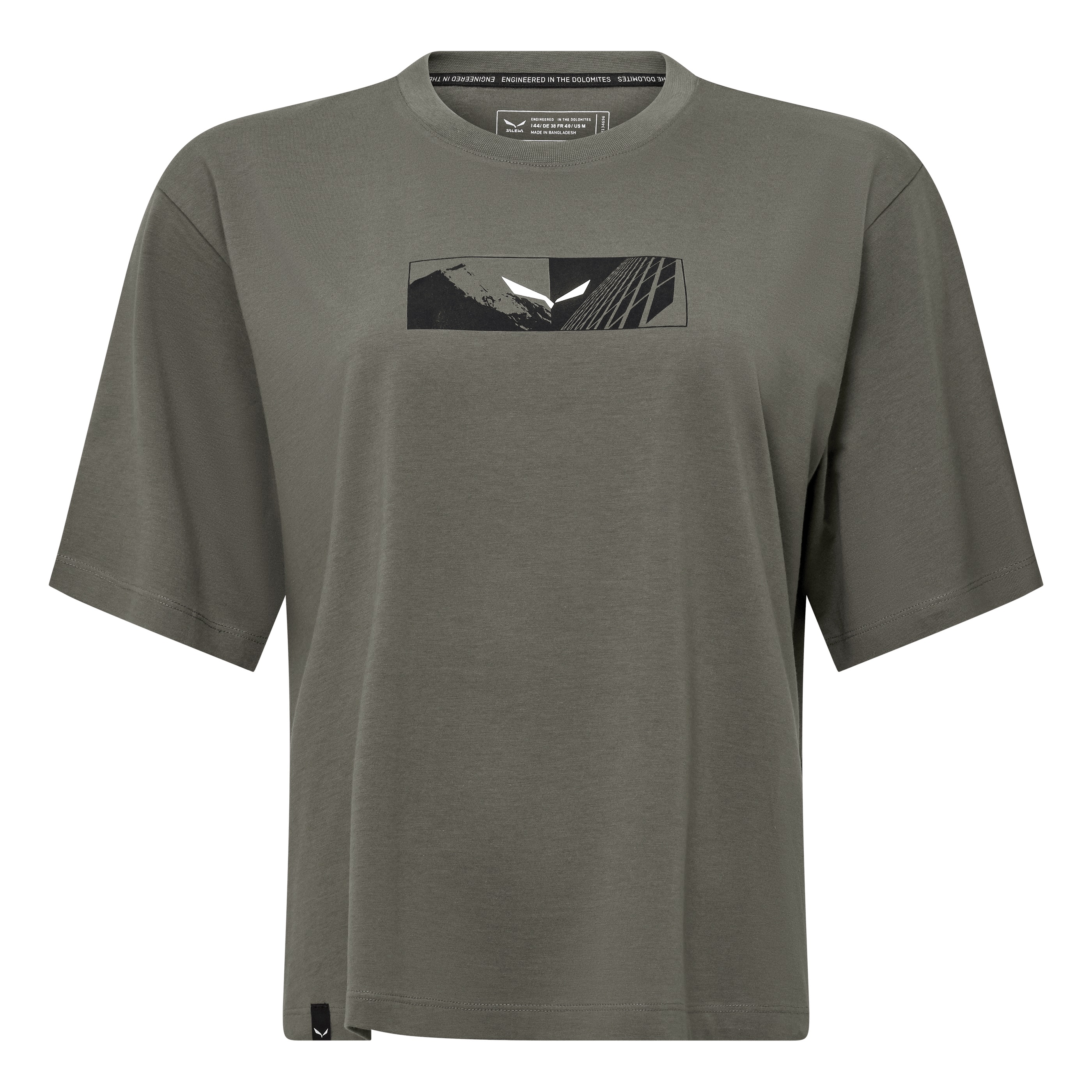 Tricou dama Salewa Eagle Hybrid Loose-Kaki-40/34