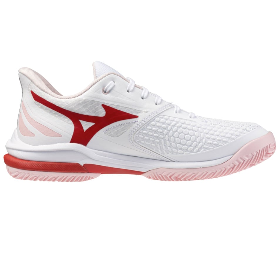 Pantofi tenis dama Mizuno Wave Exceed Tour 7 CC SS 2026-Alb/Rosu-36 1/2