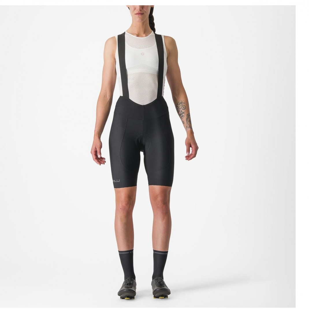 Pantaloni Scurti Cu Bretele Castelli Espresso W Dt De Dama Negru