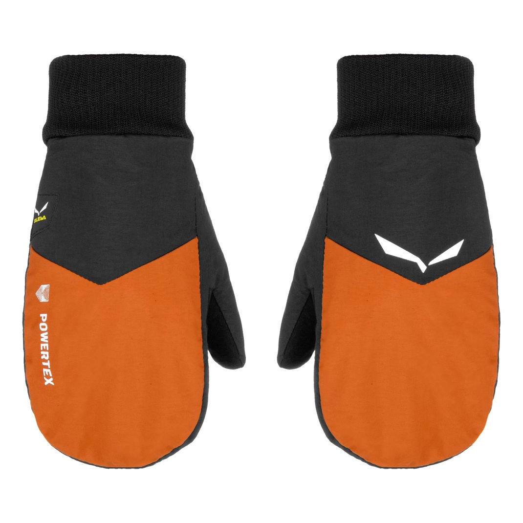 Manusi copii Salewa Powertex Alpin TirolWool Responsive-Negru/Portocaliu-104