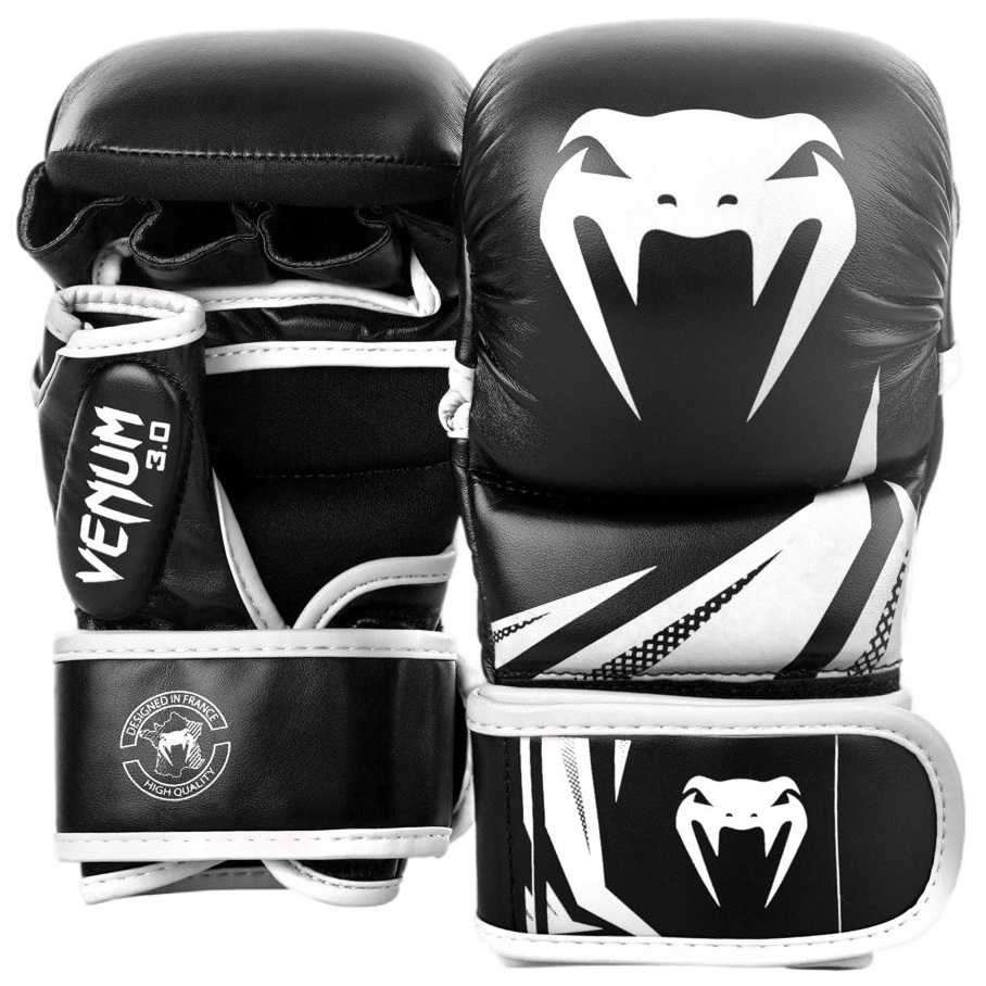 Manusi MMA Venum Challanger Sparring 3.0-Negru/Alb-S