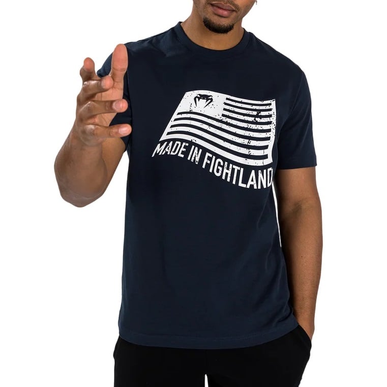 Tricou barbati Venum Made in Fightland-Bleumarin/Alb-S