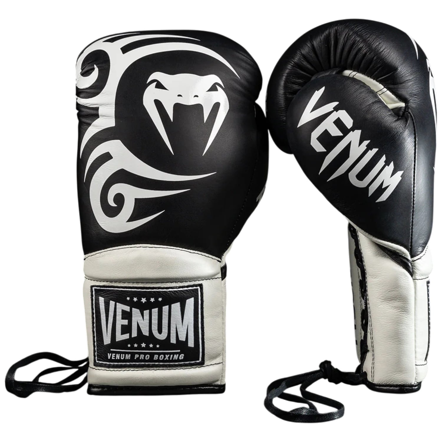 Manusi piele box Venum Giant 2.0 Mike Tyson Pro - Siret-Negru/Alb-10 oz