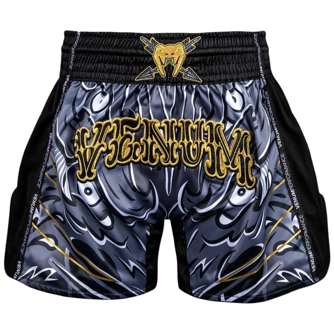 Sort Muay Thai Venum Wolf Atak-Negru/Gri-S