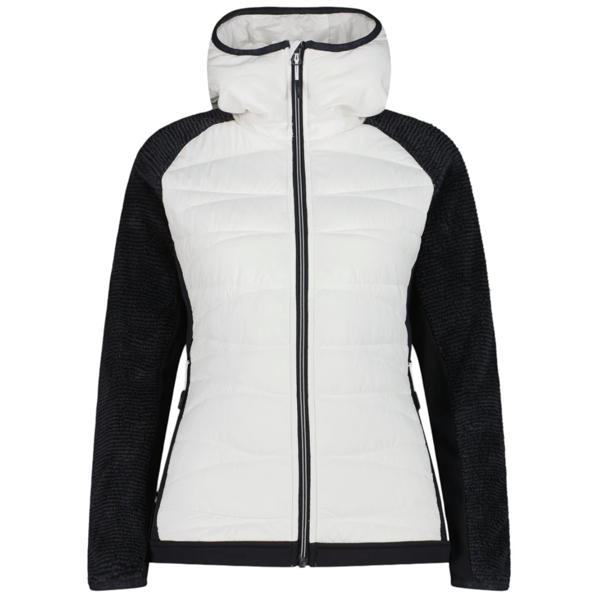 Jacheta dama CMP Hybrid Fix Hood 36P1236 FW 2026-Alb/Negru-XS