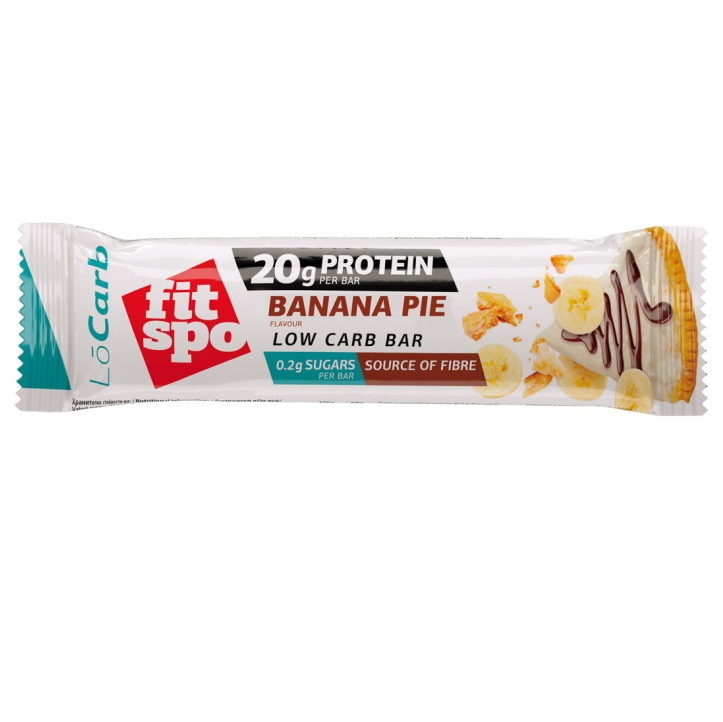Baton proteic Fitspo LoCarb Protein Aroma de Placinta cu banane, 60g