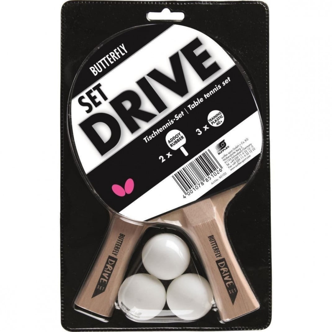Set 2 palete tenis de masa + 3 mingi Butterfly Drive