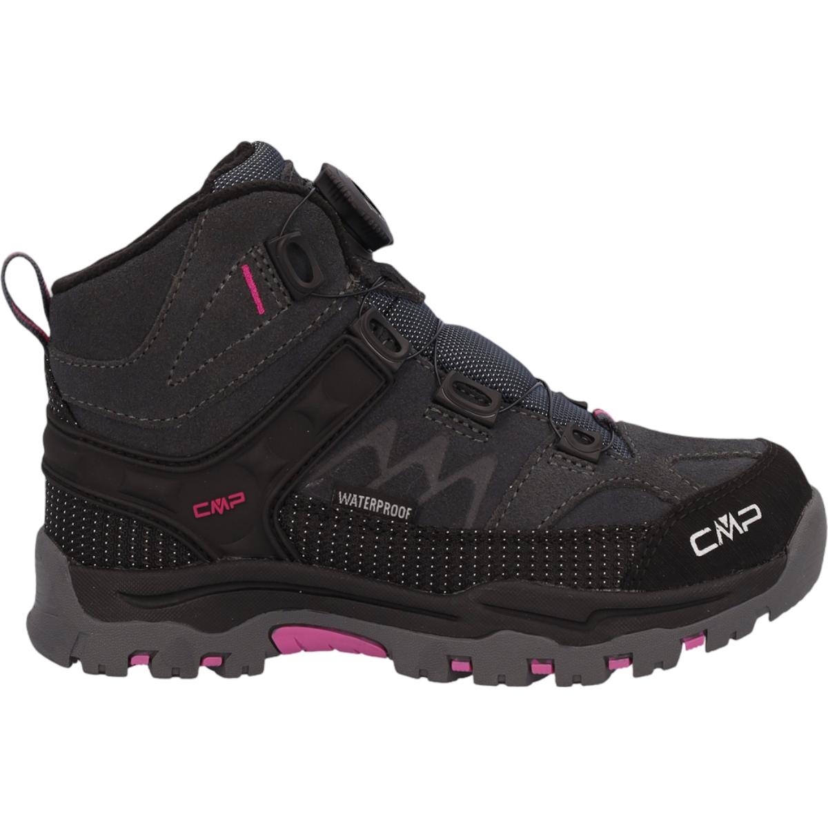 Bocanci trekking copii CMP Kiruna Mid FitGo Fleece WP FW 2026-Antracit/Roz-28