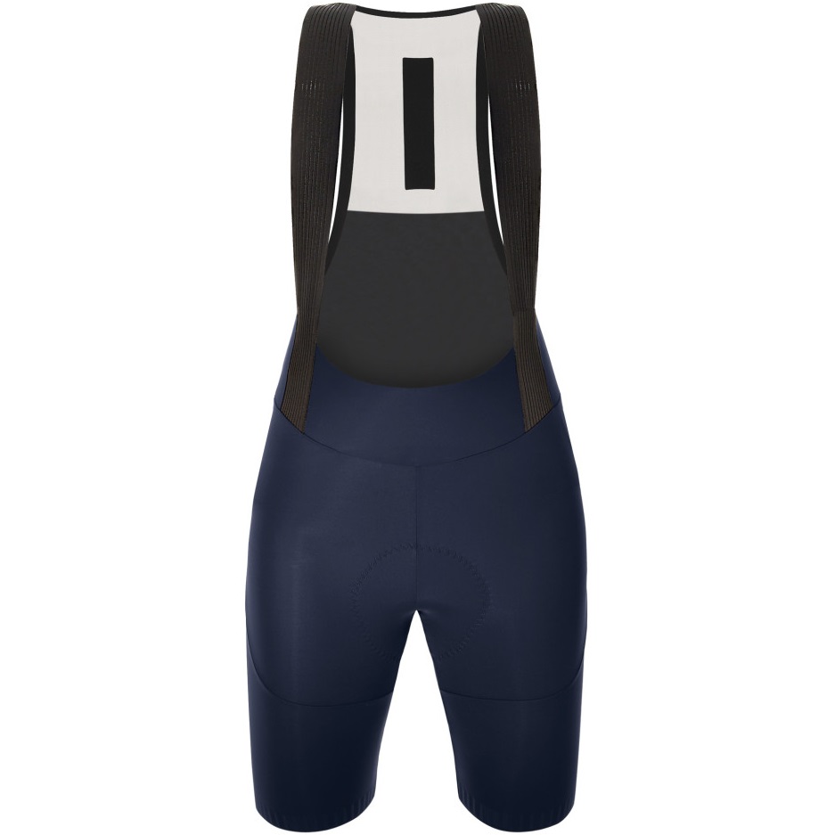 Pantaloni scurti ciclism cu bretele dama Santini Plush-Negru/Albastru-XS