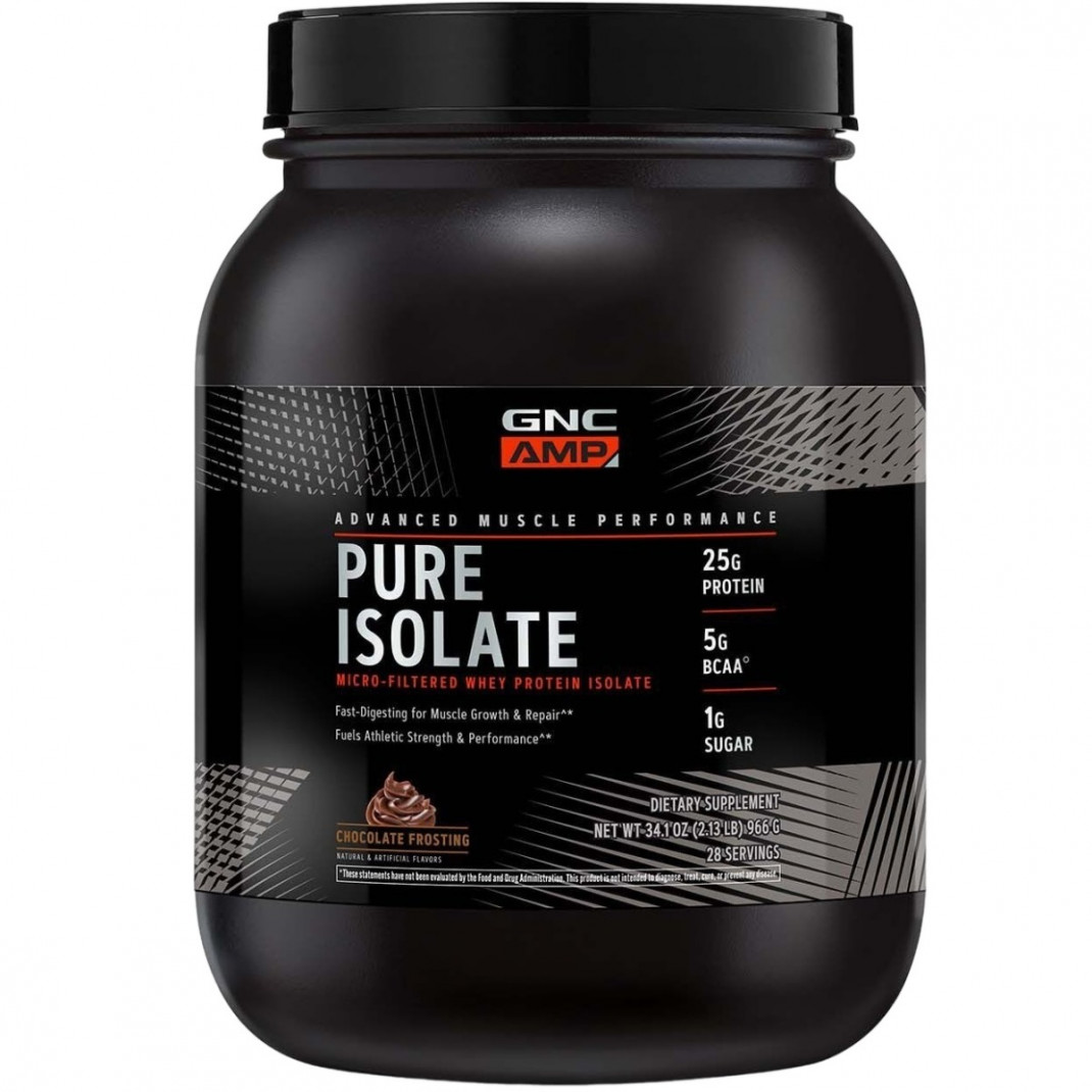 Proteina din zer GNC AMP Advanced Muscle Performance Pure Isolate 966g, Aroma Inghetata de ciocolata