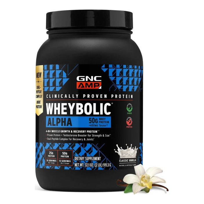 Cu aroma de vanilie GNC Amp New Wheybolic Alpha, Proteina Din Zer, Studiata Clinic 911,3 Gr