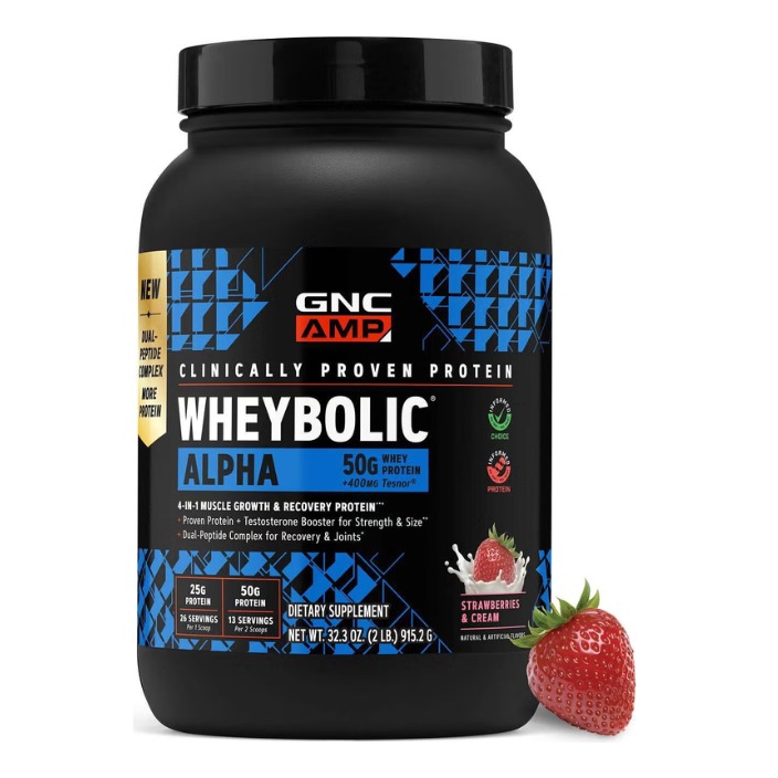 Cu aroma de capsuni si frica GNC Amp New Wheybolic Alpha, Proteina Din Zer, Studiata Clinic 915,2 Gr