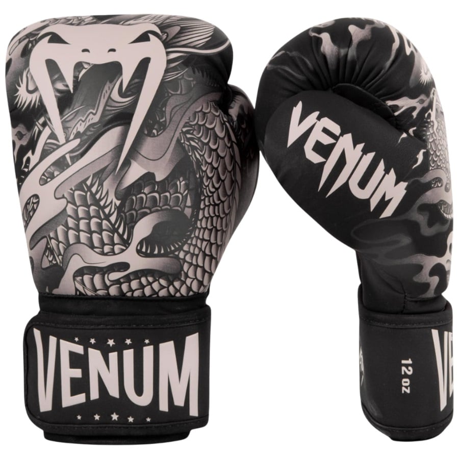 Manusi de box Venum Dragon's Flight-Negru/Gri-16 oz
