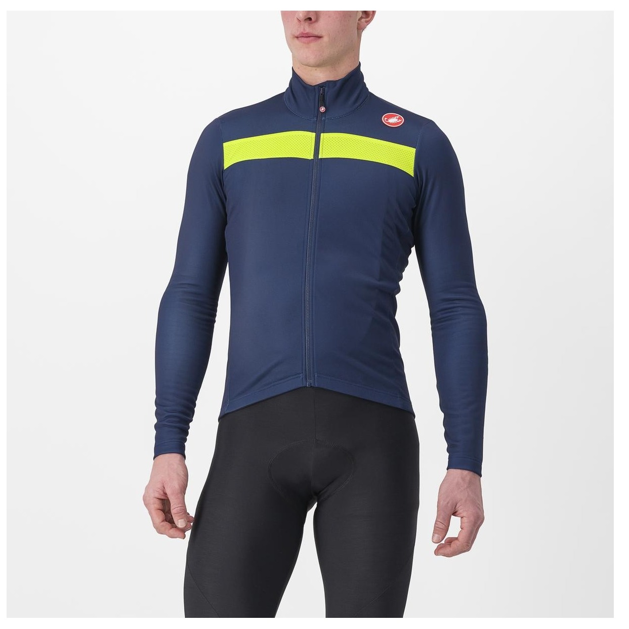 Tricou Cu Maneca Lunga Castelli Puro 3 Fz Belgianblue/Yellowfluoreflex