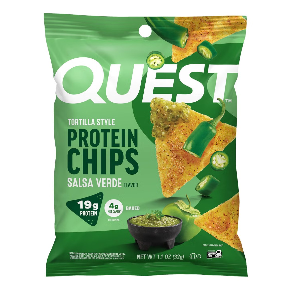 Cu aroma de salsa Quest Tortilla Style Protein Chips, 32 Gr