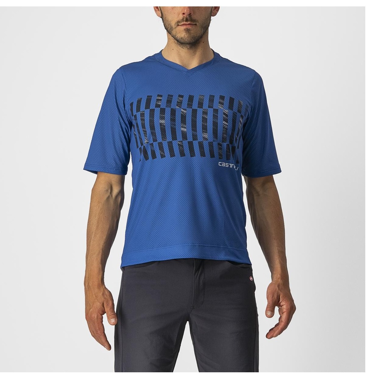 Bluza Ciclism Castelli Trail Tech Ls Tee, Albastru/Negru