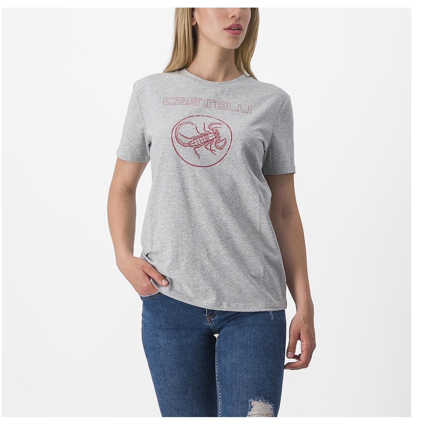 Tricou Casual Castelli Pedalare Tee De Dama Gri