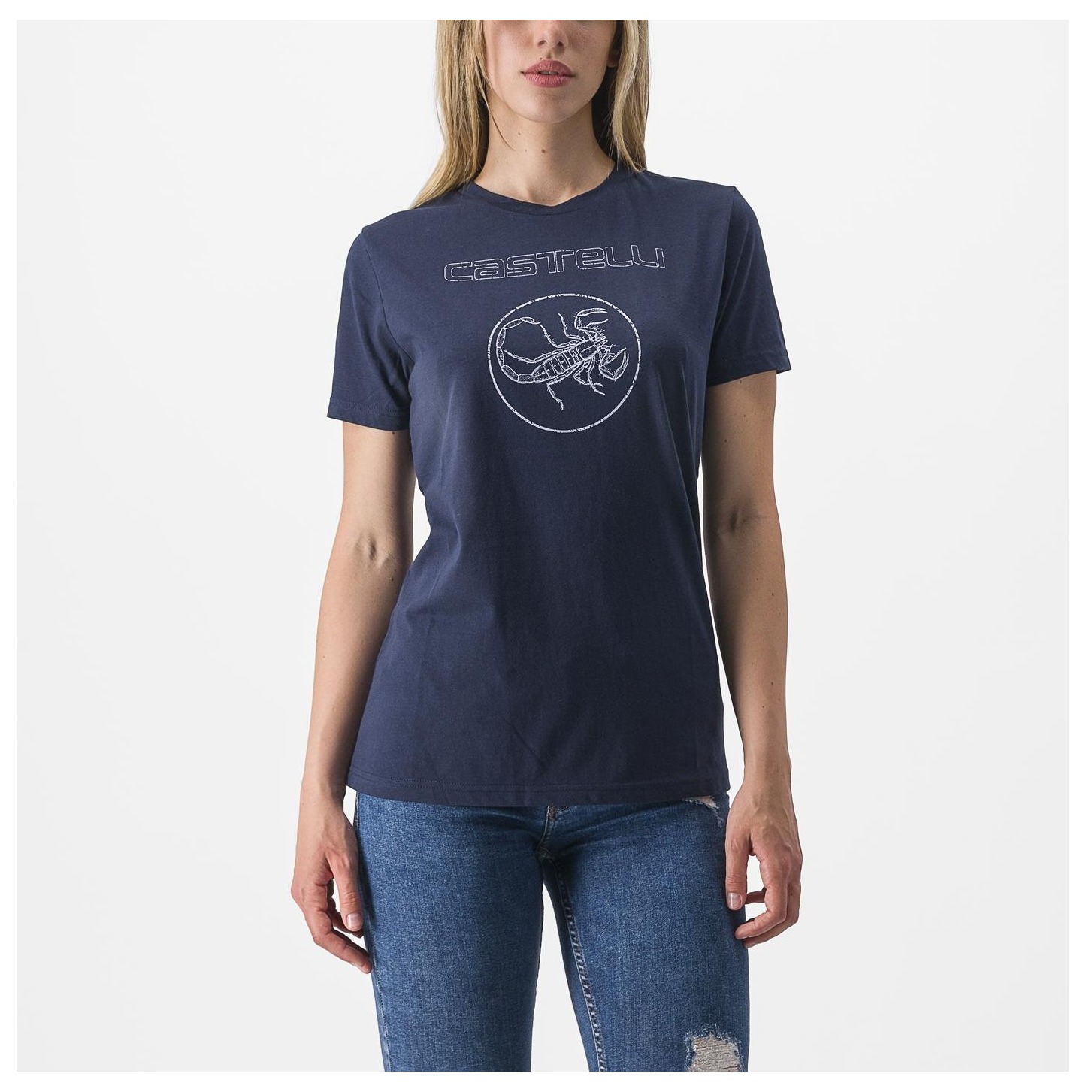 Tricou Casual Castelli Pedalare Tee De Dama Bleumarin