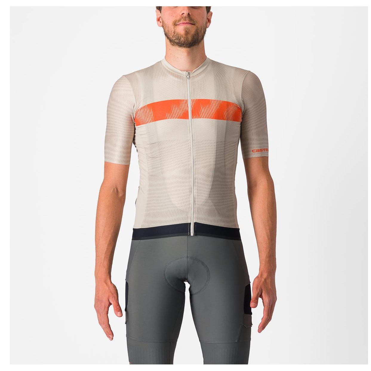 Tricou Cu Maneca Scurta Castelli Unlimited Endurance Gri/Portocaliu