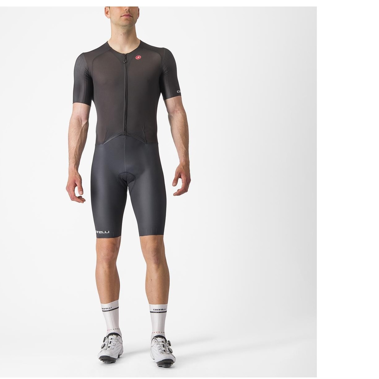 Combinezon Cu Maneca Scurta Castelli Sanremo Btw Speed Negru