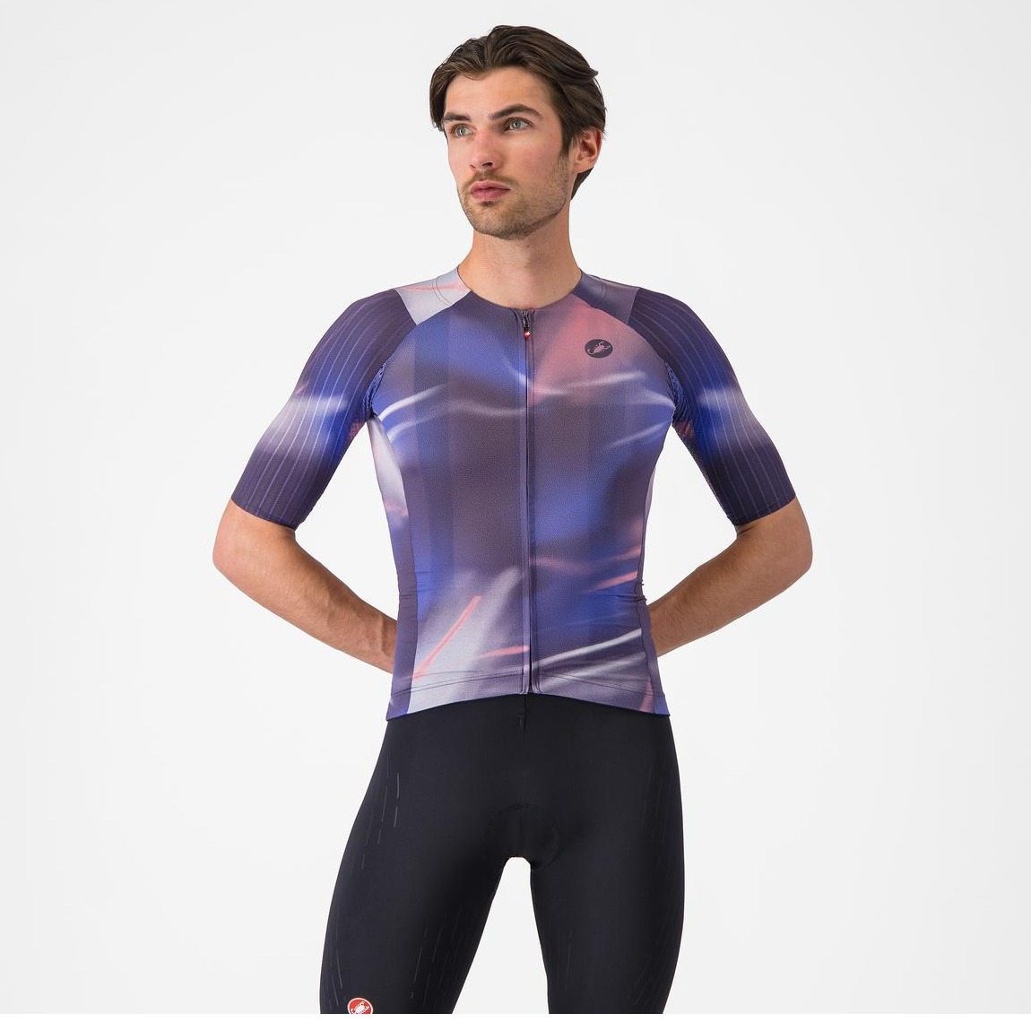 Tricou Cu Maneca Scurta Castelli Aero Race 8S Pentru Barbati Rosa Giro/Night Shade