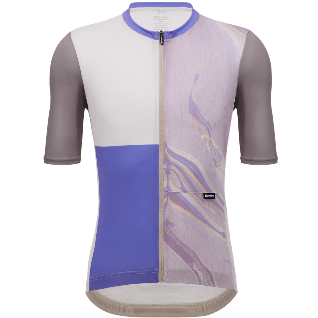 Tricou ciclism barbati Santini Sandstorm-Mov/Gri-S