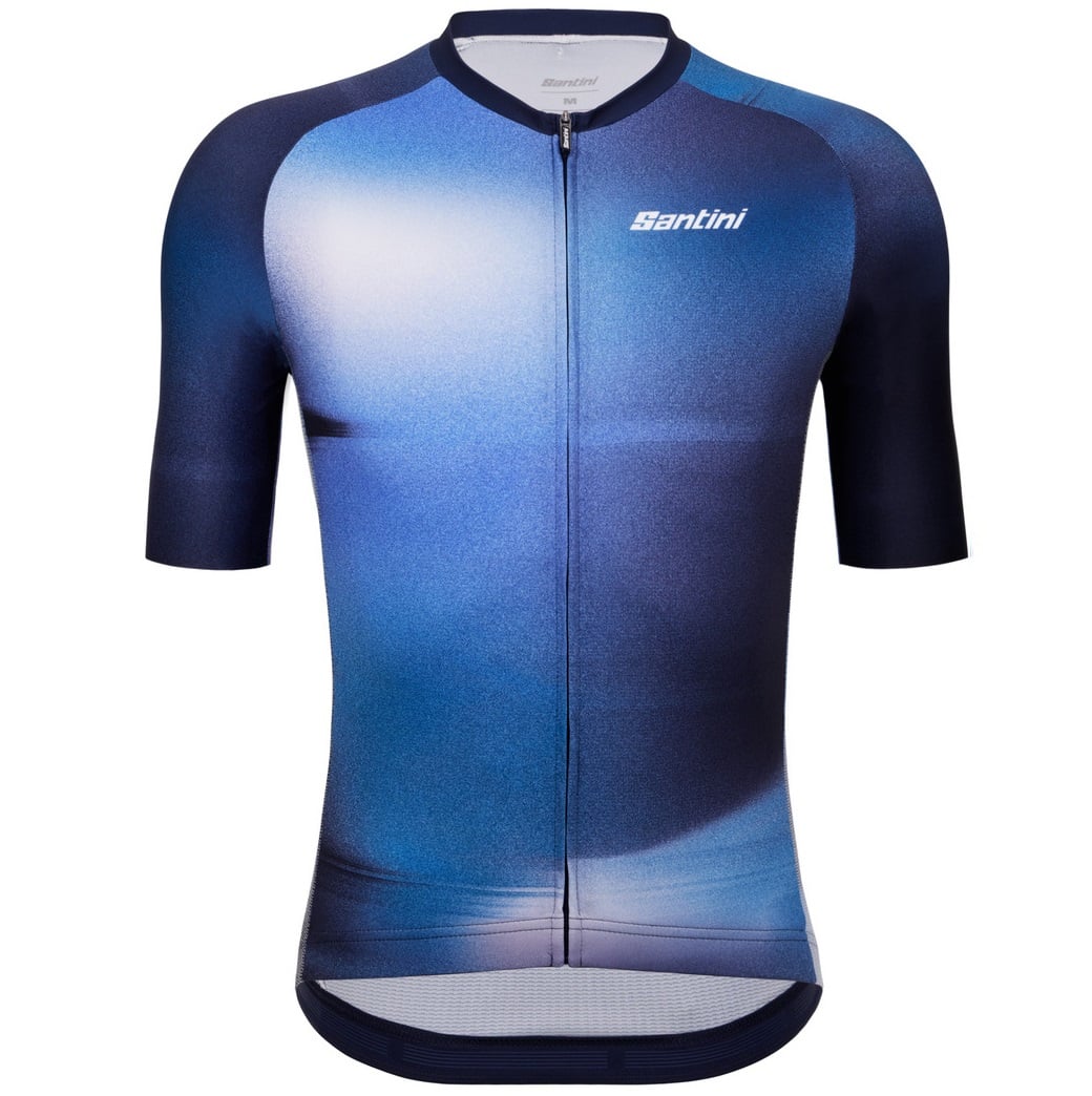 Tricou ciclism Santini Ombra-Albastru/Alb-XS