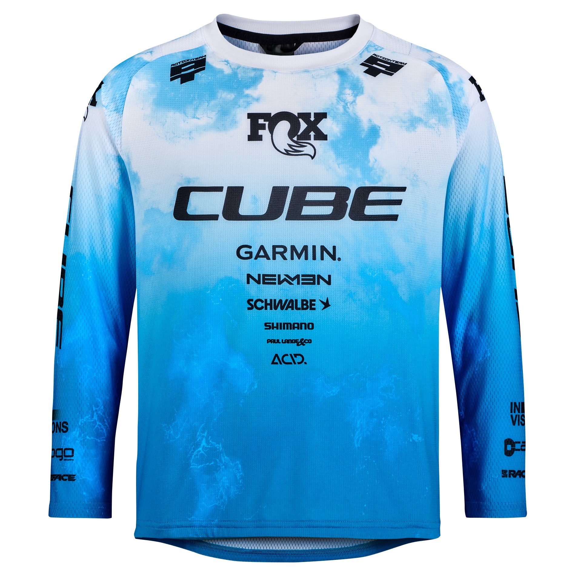 Tricou Cube Mtb Jersey Rookie X Actionteam L/S Blue/White
