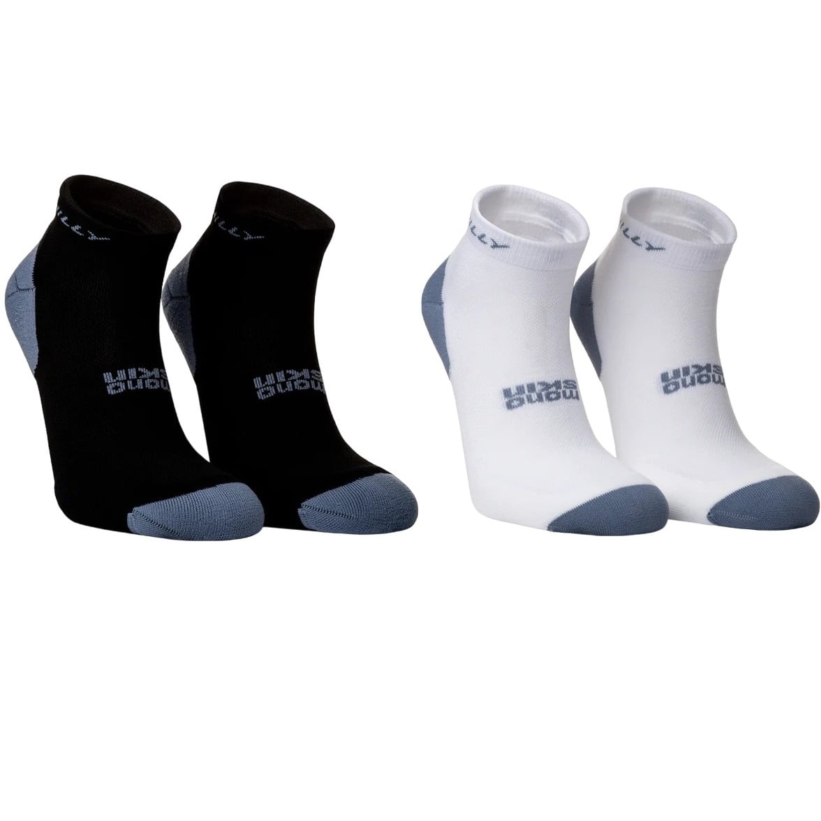 Set 2 perechi sosete alergare Hilly Active Quarter Min Twin Pack-Negru/Alb-S