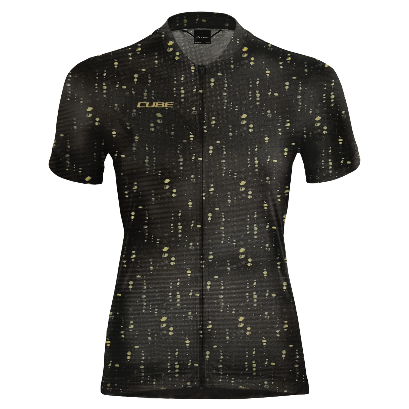 Cube Atx Ws Jersey Full Zip Cmpt S/S Black Pattern