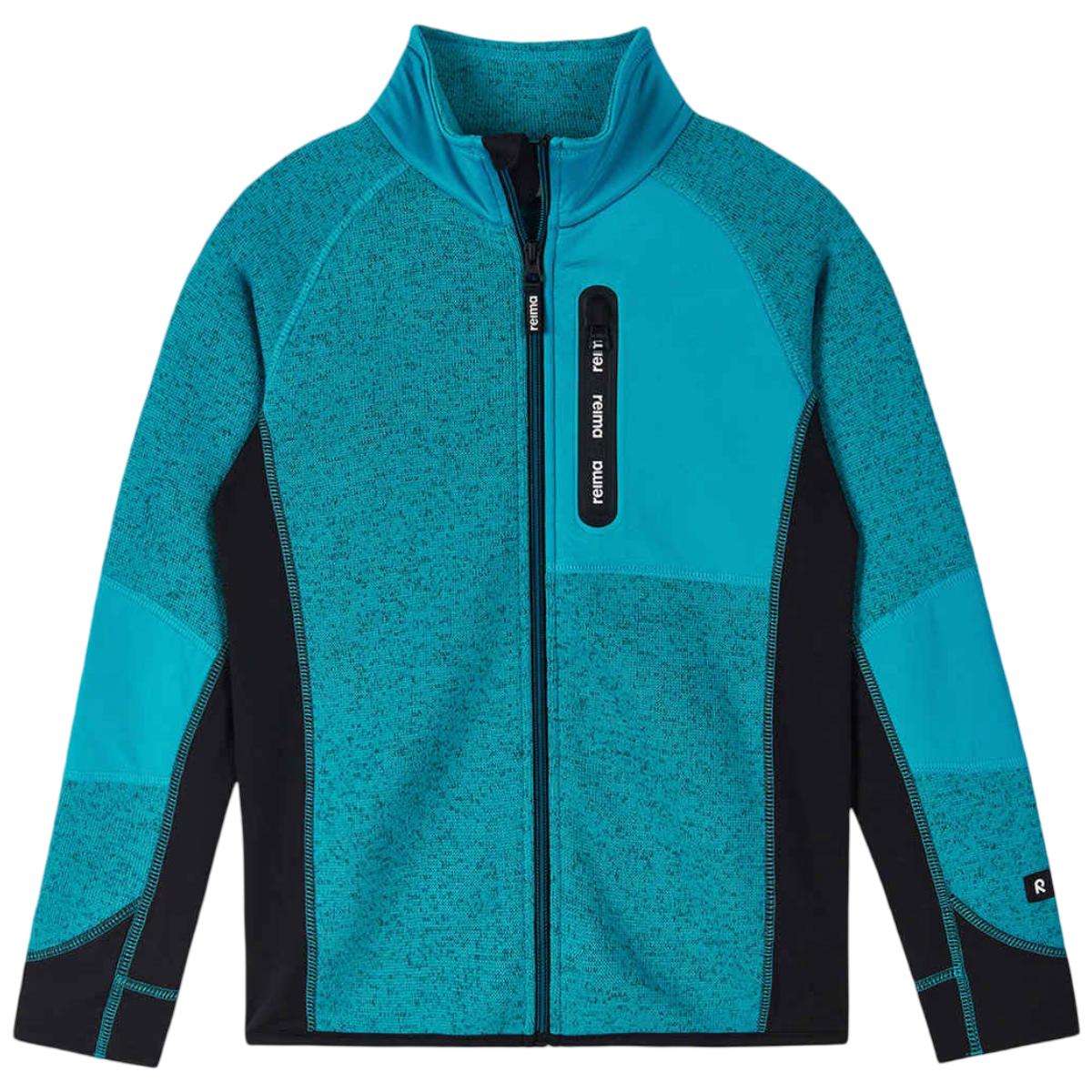 Fleece copii Reima Liukuen Seawool-Albastru/Negru-128 cm