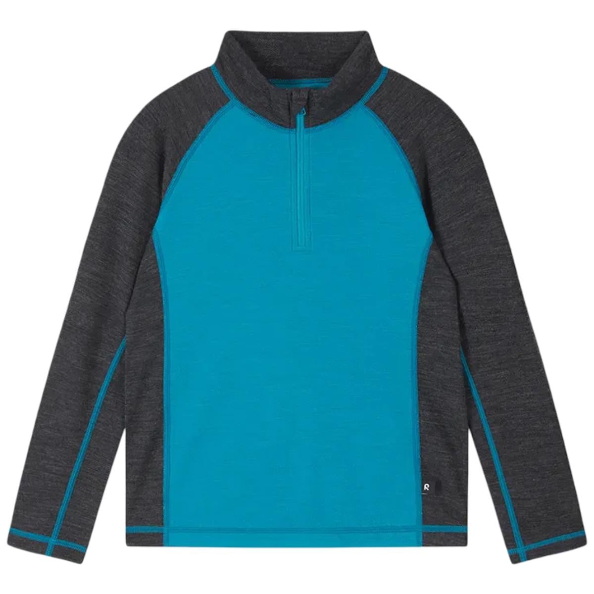 Bluza merino copii Reima Viihdyn-Albastru/Negru-116 cm