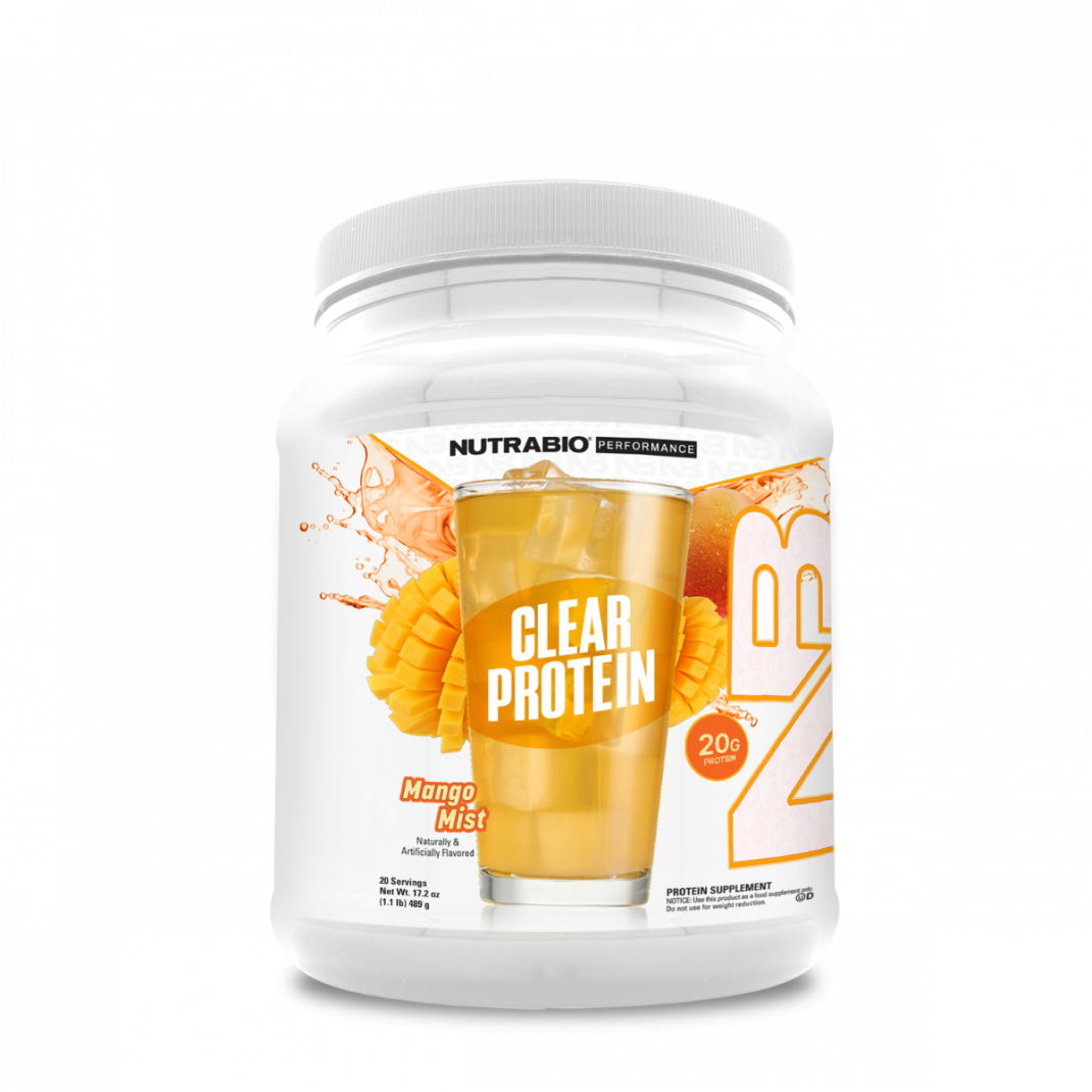 Izolat Proteic din Zer Clar cu Aroma de Mango Nutrabioclear Whey Protein Isolate Mango 489 G