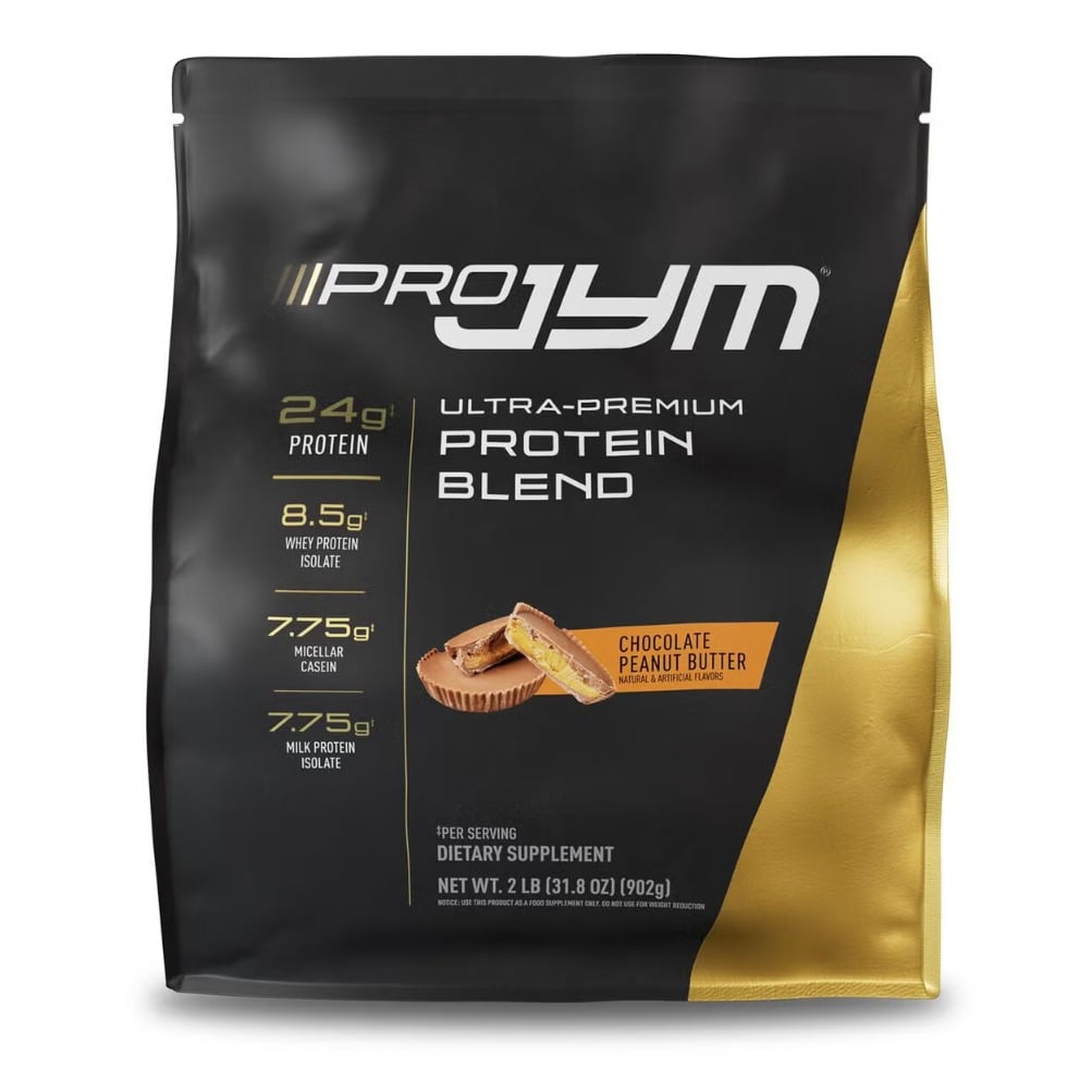 Mix de proteina premium cu aroma de ciocolata si unt de arahide Jym Pro Jym Ultra-premium Protein Blend, 902 Gr