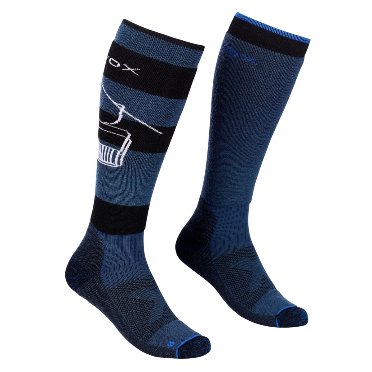 Sosete merino barbati Ortovox Free Ride Long-Bleumarin-42-44