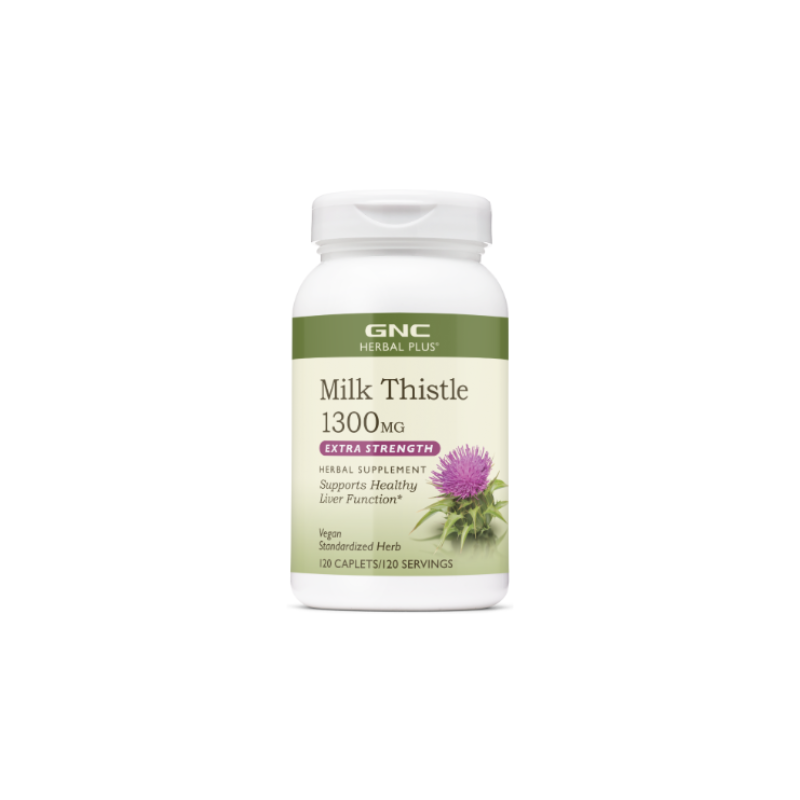 Gnc Herbal Plus Milk Thistle Silimarina 1300 Mg Extract din Seminte de Armurariu 120 Cps