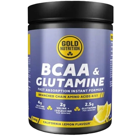 Pudra aminoacizi BCAA si glutamina Gold Nutrition Aroma de Lamaie, 300g