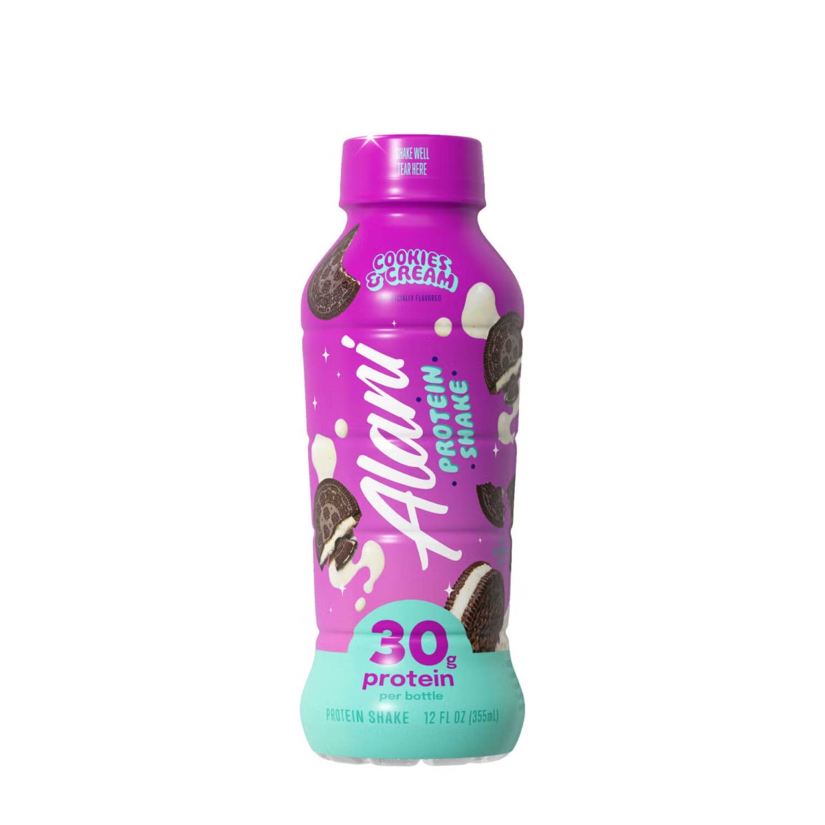 Shake Proteic cu Aroma de Biscuiti si Frisca Alani Nu Protein Shake Cookies & Cream Flavor 355 Ml