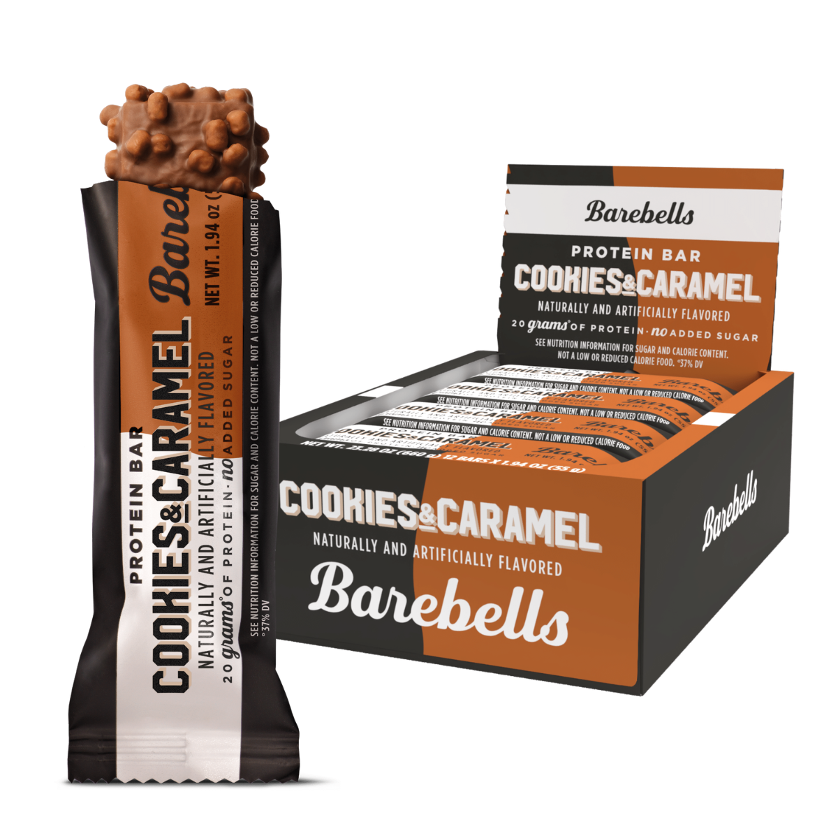 Baton Proteic cu Aroma de Biscuiti si Caramel Barebells Protein Bar, 55g