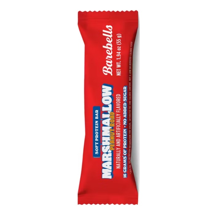 Baton proteic cu aroma de bezele si arahide Barebells Soft Protein Bar Marshmallow Peanut Road, 55 Gr